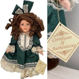 VINTAGE 90’s COLLECTOR’S CHOICE Porcelain DOLL With Certificate of Authenticity
